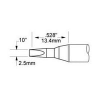 Metcal SFV-CH25AR Series SxV Hand Soldering Tip for Most Standard Application, 421°C Maximum Tip Temperature, Chisel Original Easy Access Geometry, 2.5mm Tip Size, 13.4mm Tip Length