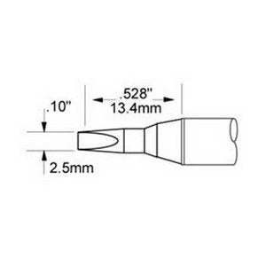 Metcal SFV-CH25AR Series SxV Hand Soldering Tip for Most Standard Application, 421°C Maximum Tip Temperature, Chisel Original Easy Access Geometry, 2.5mm Tip Size, 13.4mm Tip Length